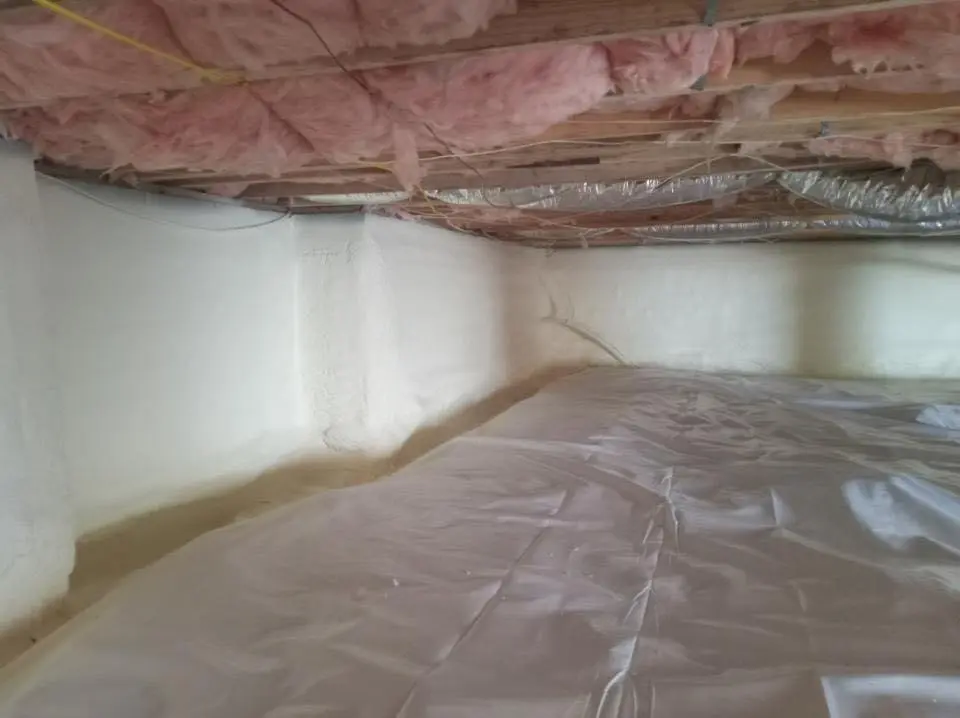 Crawl space encapsulation with closed-cell spray foam for Spray Foam Roofing in South Whitehall